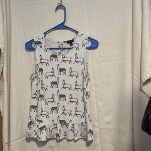 Ann Taylor llama blouse peplum